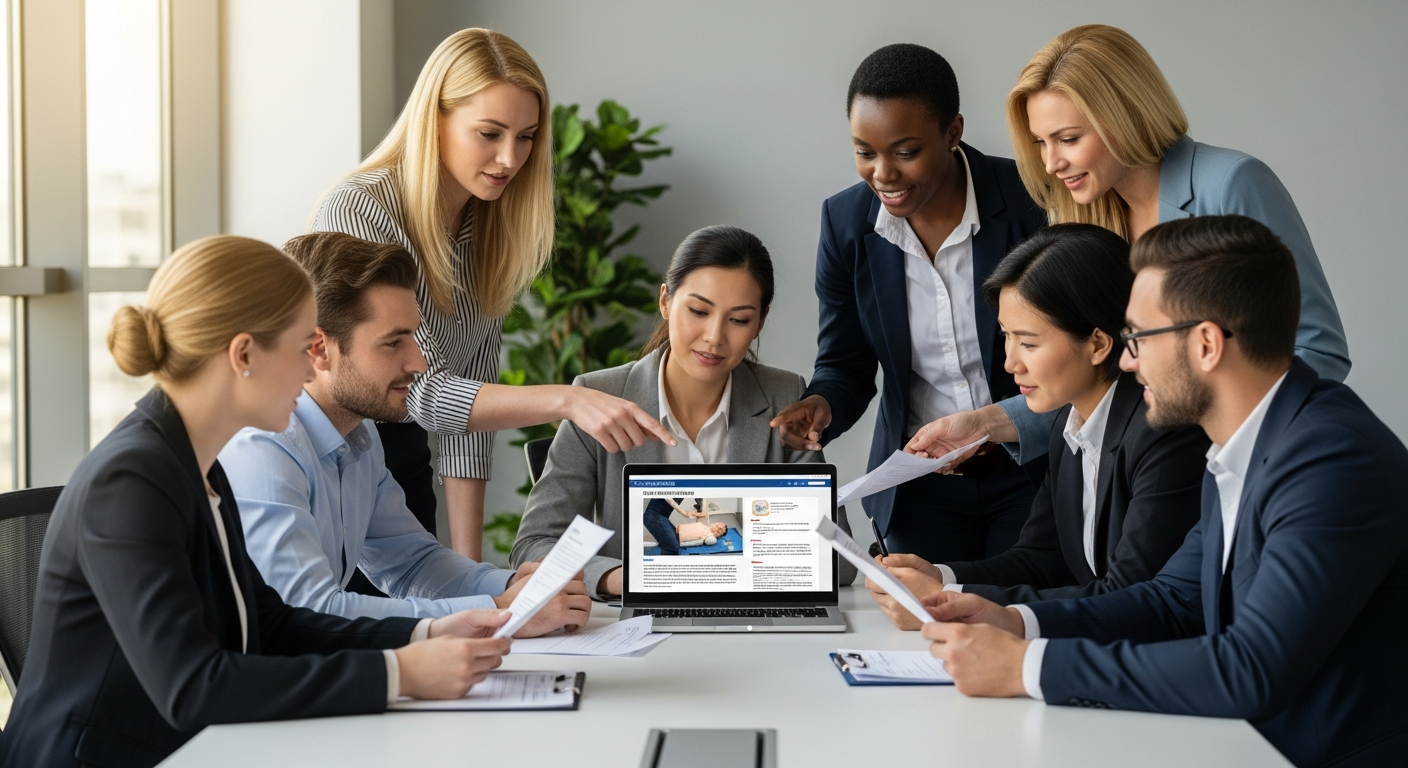 Online CPR certification course training interface showing self-paced learning modules