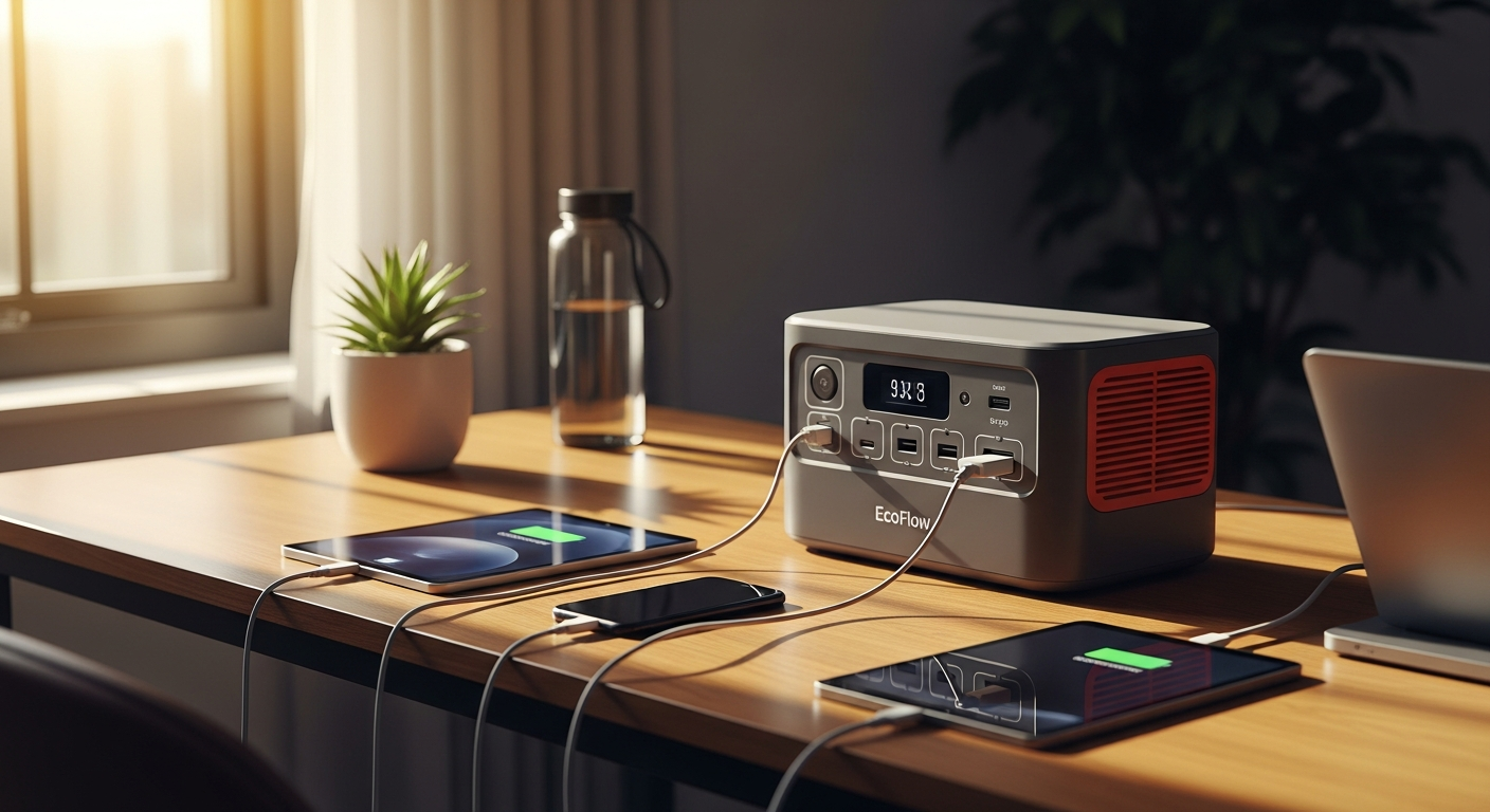 EcoFlow RIVER 2 Pro portable power station with 768Wh capacity and fast charging capability displayed