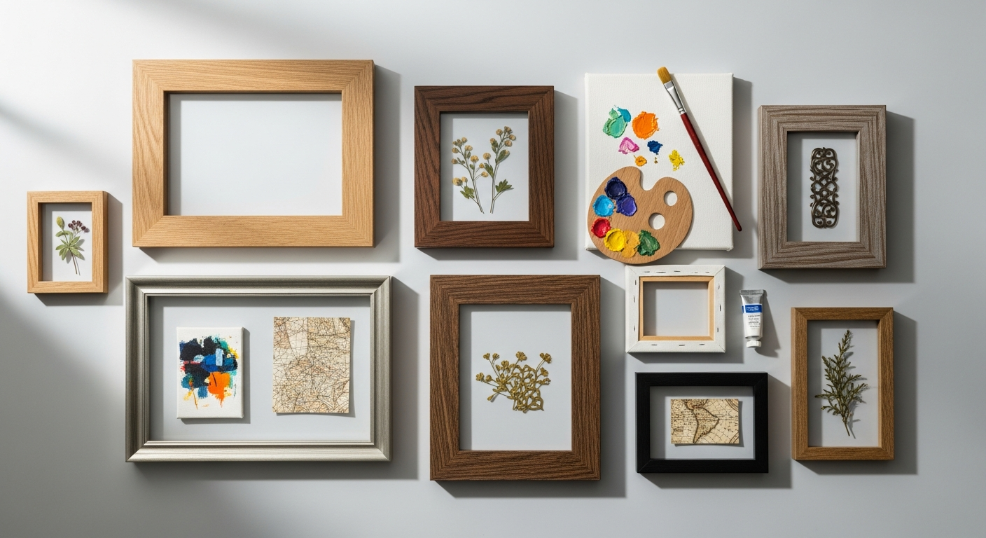 American box frame cassetta americana displaying floating canvas artwork in gallery setting