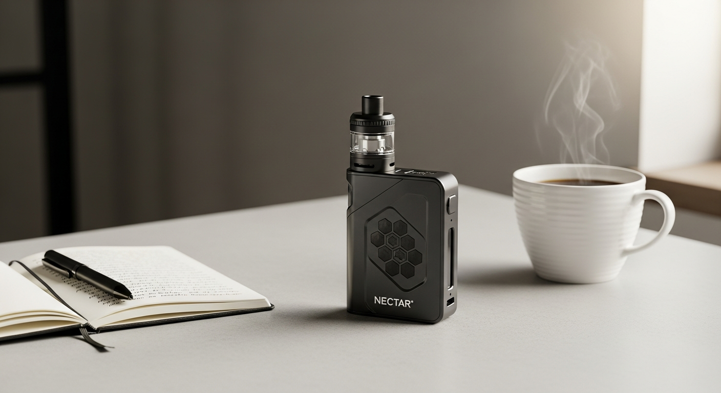 Nectar Hex Vaporizer portable device with gold chamber and OLED display for travel vaping
