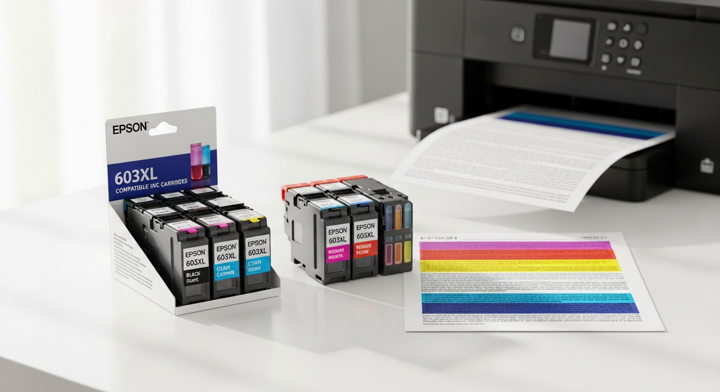 Epson 603XL compatible ink multipack cartridges in black cyan magenta and yellow colors