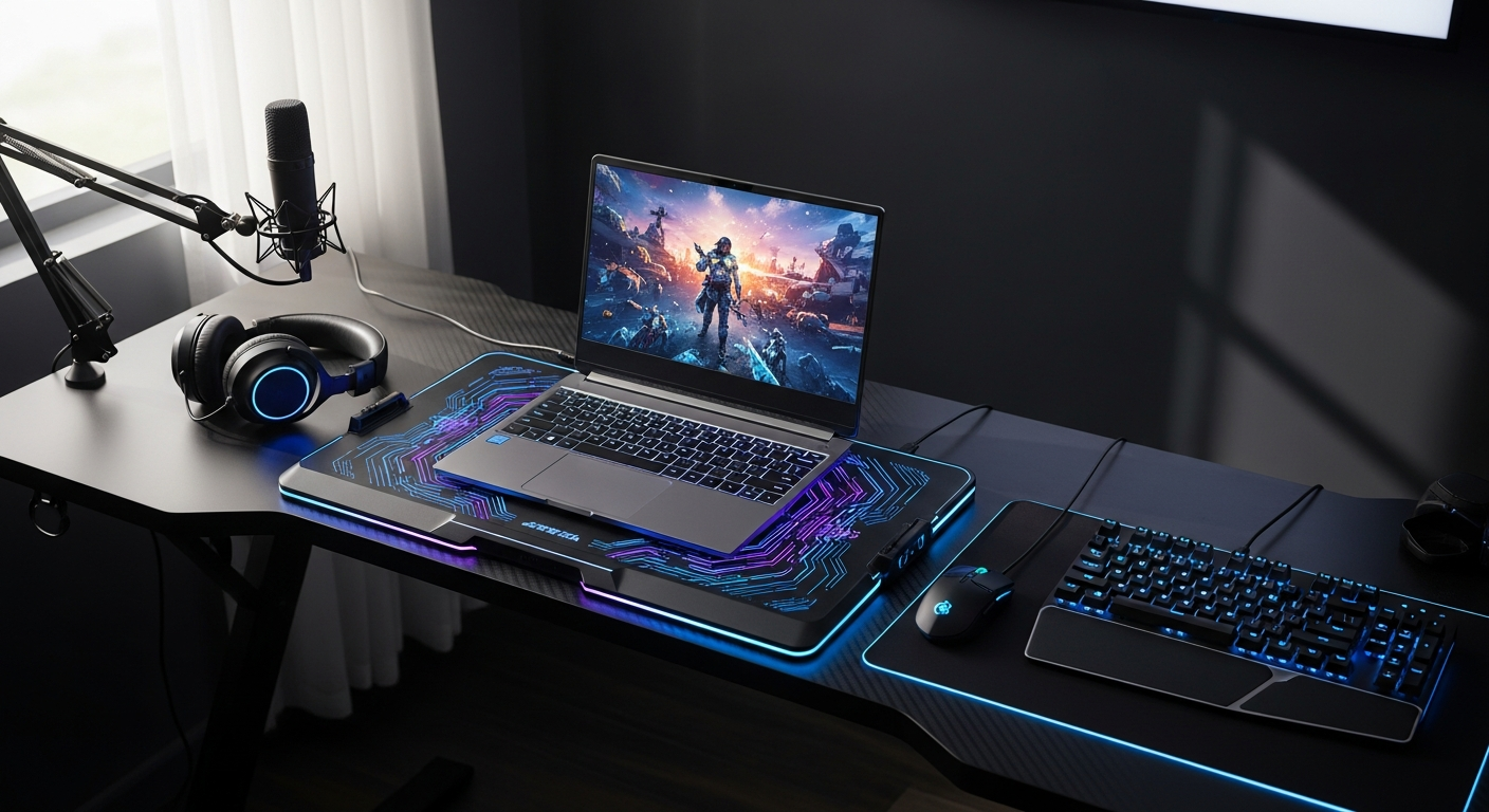 Topmate C11 RGB laptop cooling pad with six-fan system and customizable lighting