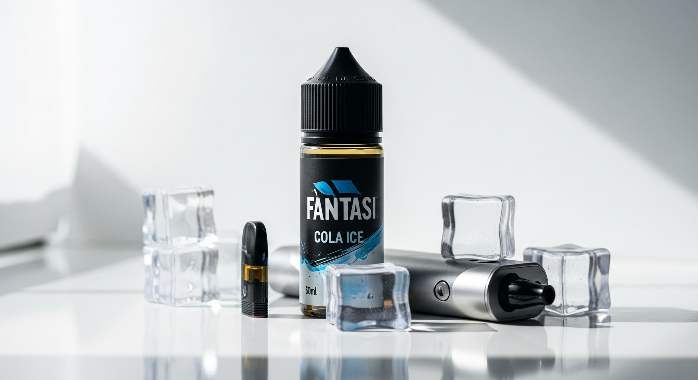 Fantasi Cola Ice E-Liquid bottle with menthol cooling effect and authentic cola flavor profile