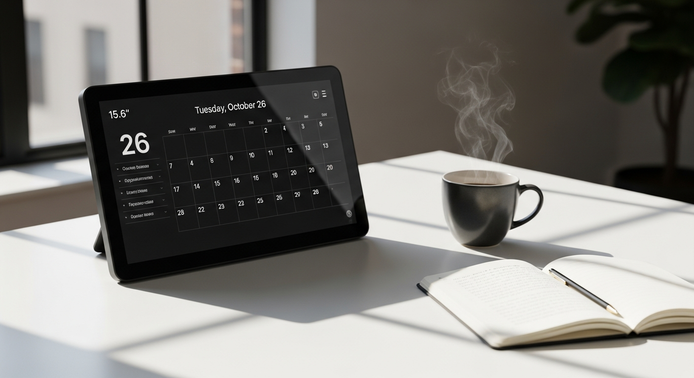 Apolosign 15.6-inch Smart Digital Calendar displaying family schedule and chore management system