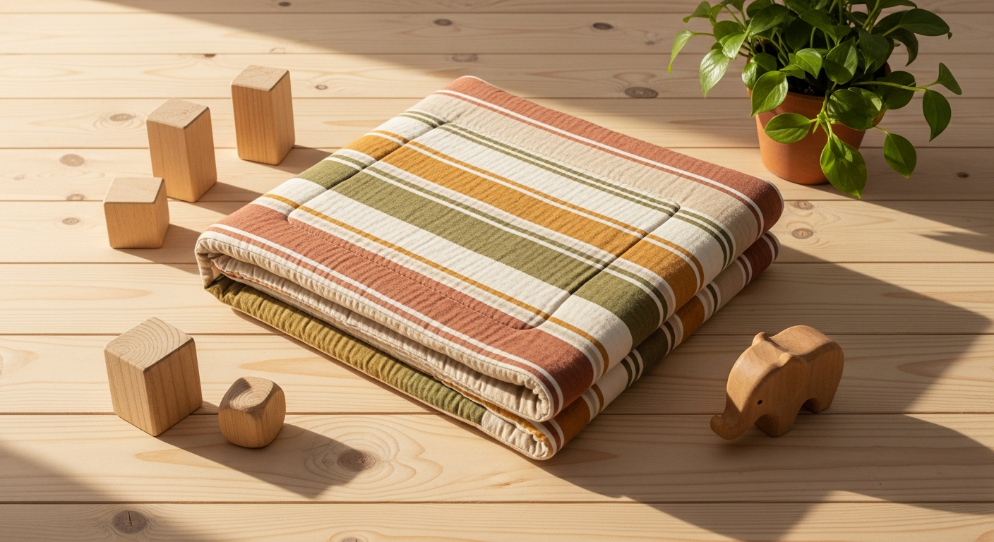 Avery Row Organic Cotton Play Mat with reversible nature-inspired design for babies