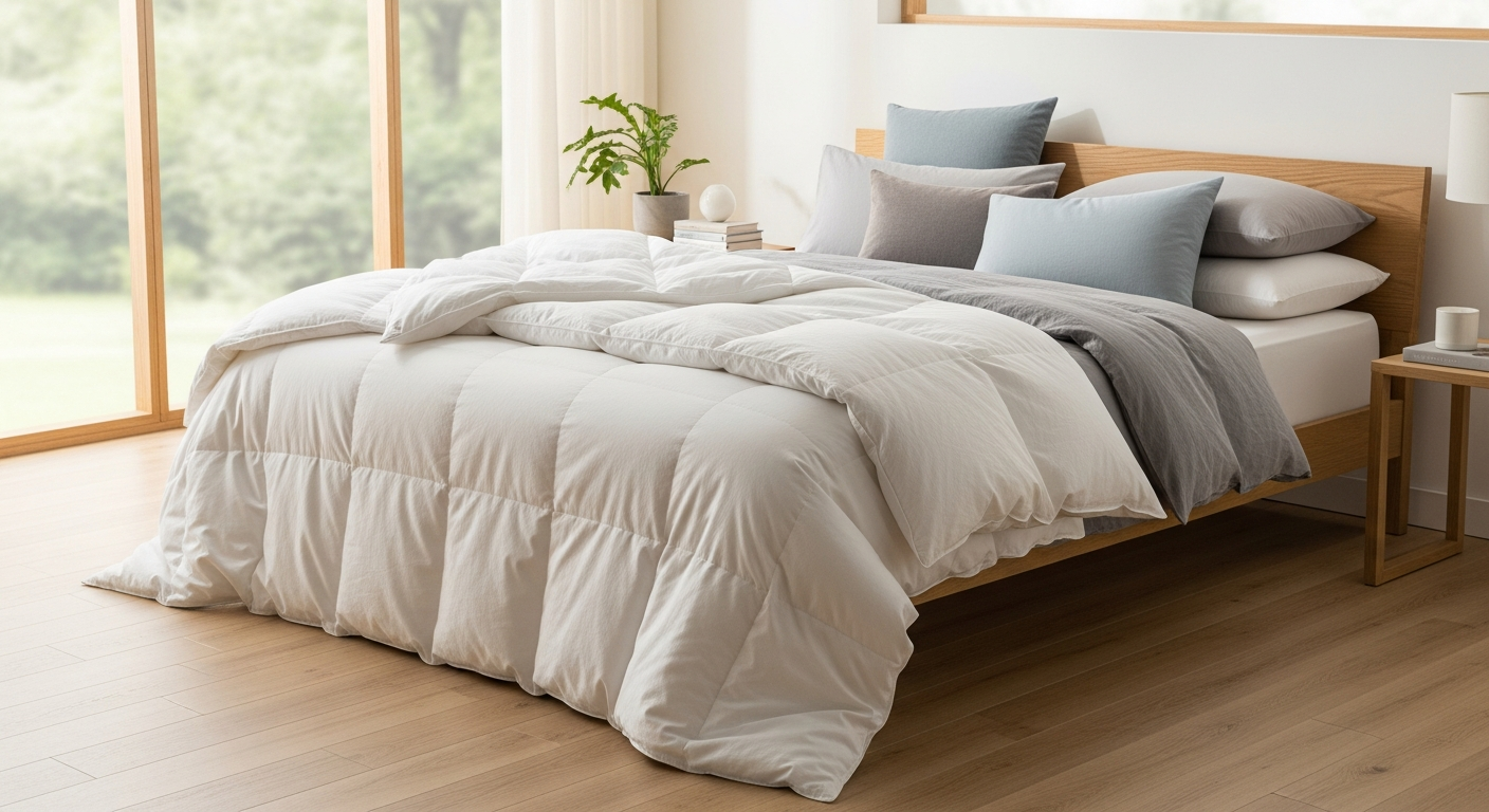 Daunenstep Piumino 4 Stagioni dual duvet system with premium goose down filling