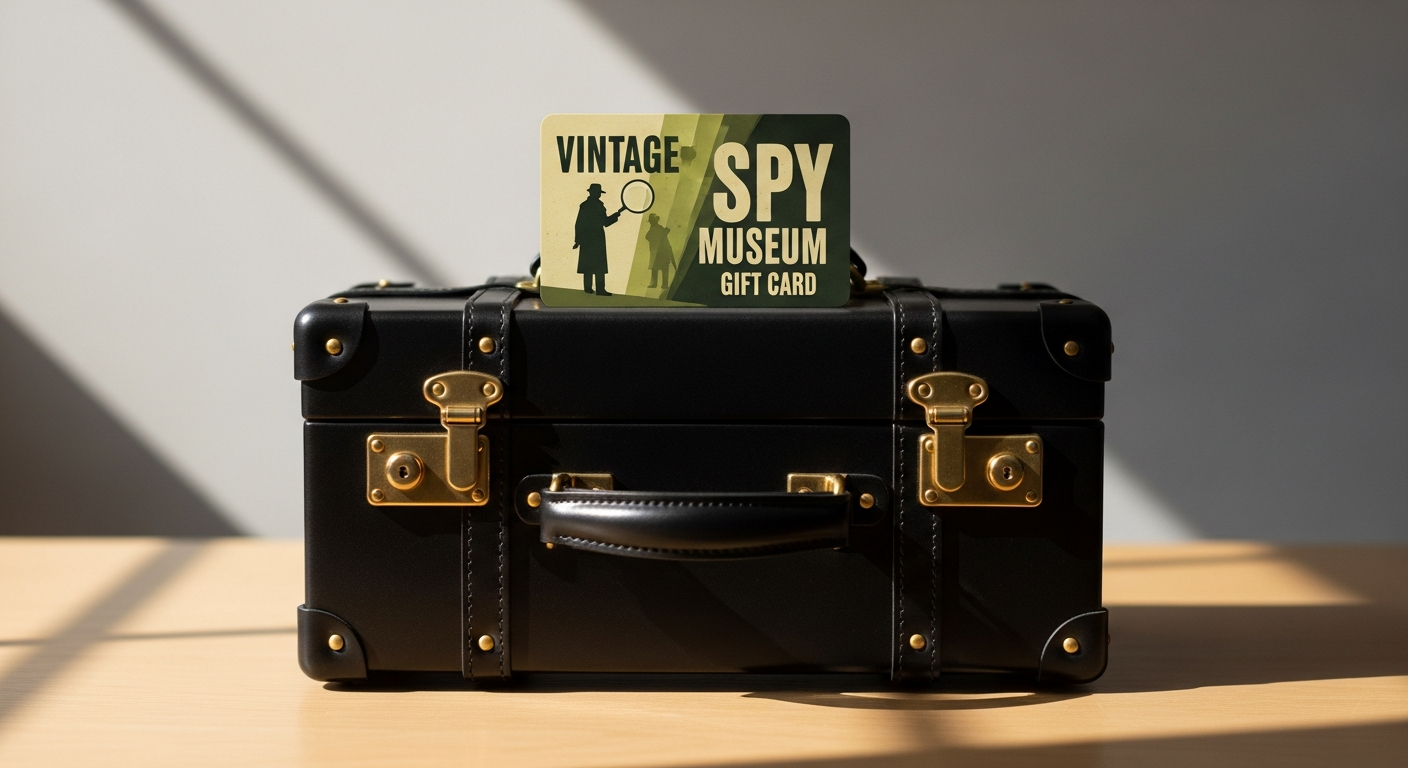 Deutsches Spionagemuseum Agent Suitcase Gift Card in sleek spy-themed packaging