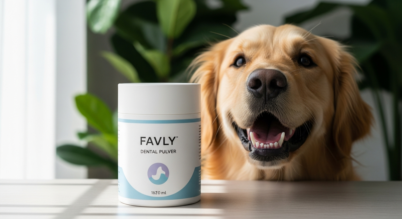 FAVLY Dental Pulver natural dog tooth powder for tartar and plaque removal