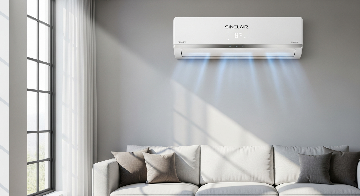 SINCLAIR 18000 BTU Inverter Air Conditioner split system unit for open-concept living spaces