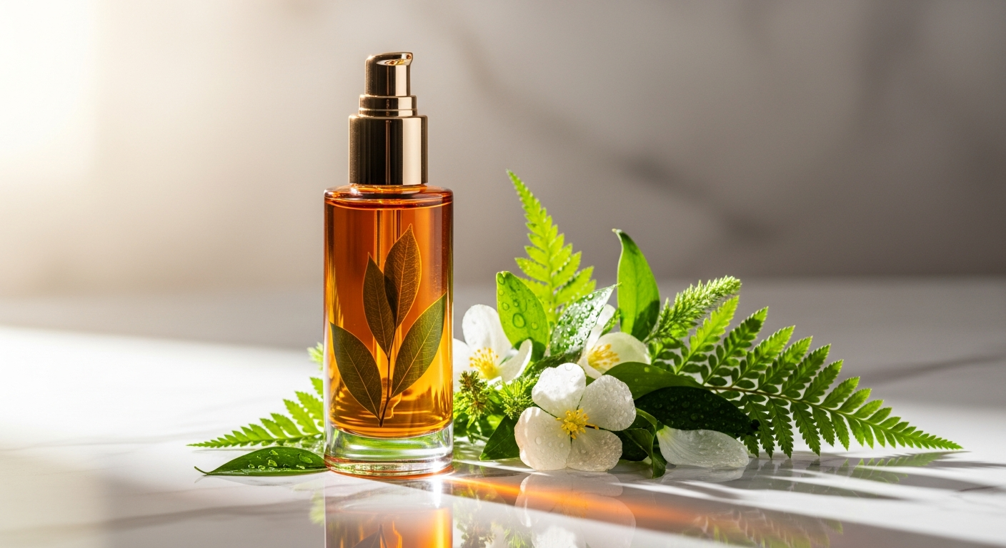 Wilder Botanics Recovery Night Oil bottle with botanical ingredients and rose petals