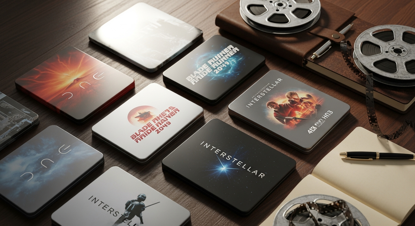 Zavvi exclusive 4K UHD steelbook film collection displayed on premium shelving