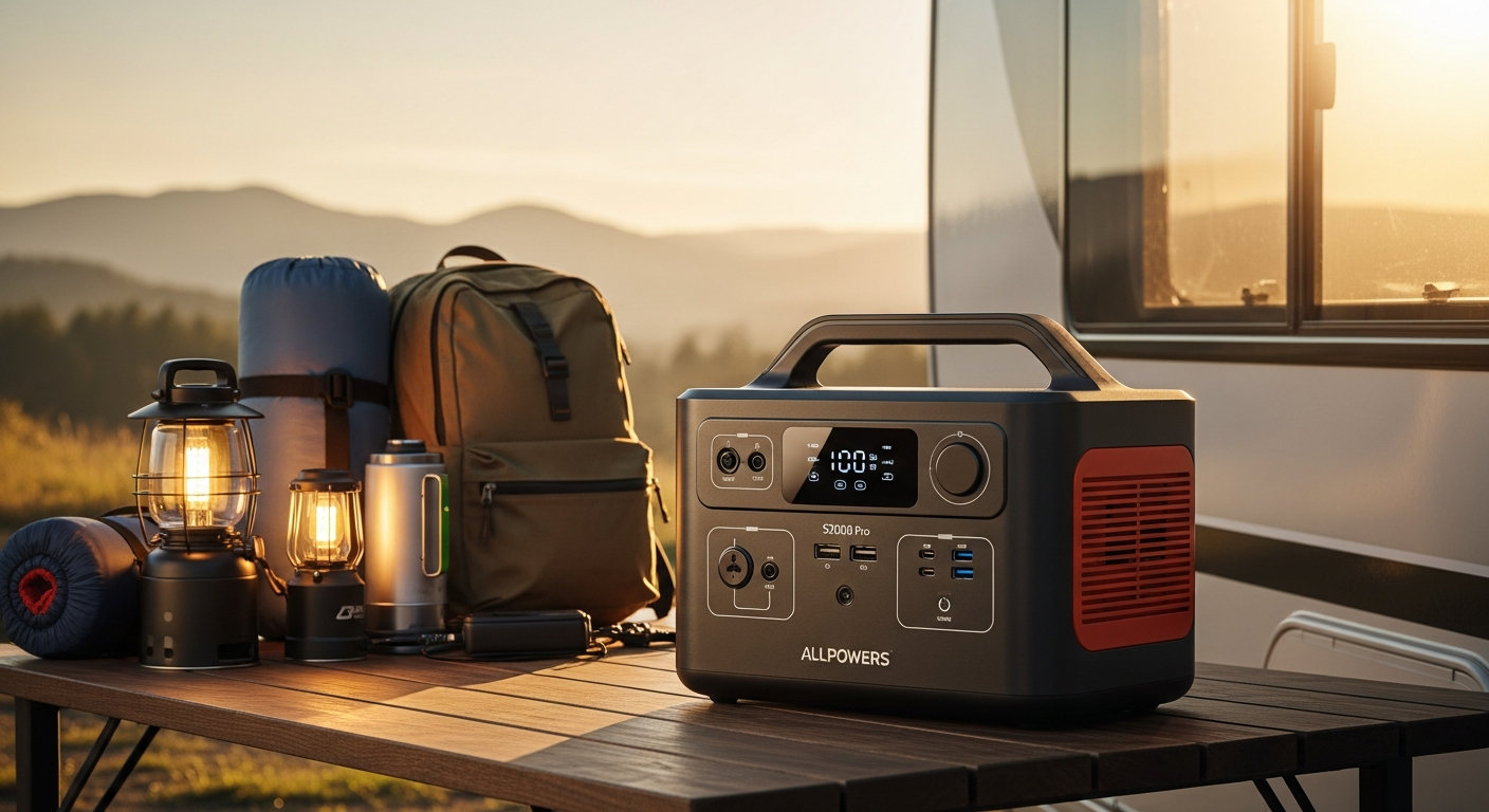 ALLPOWERS S2000 Pro portable power station with RV outlet and solar charging capability