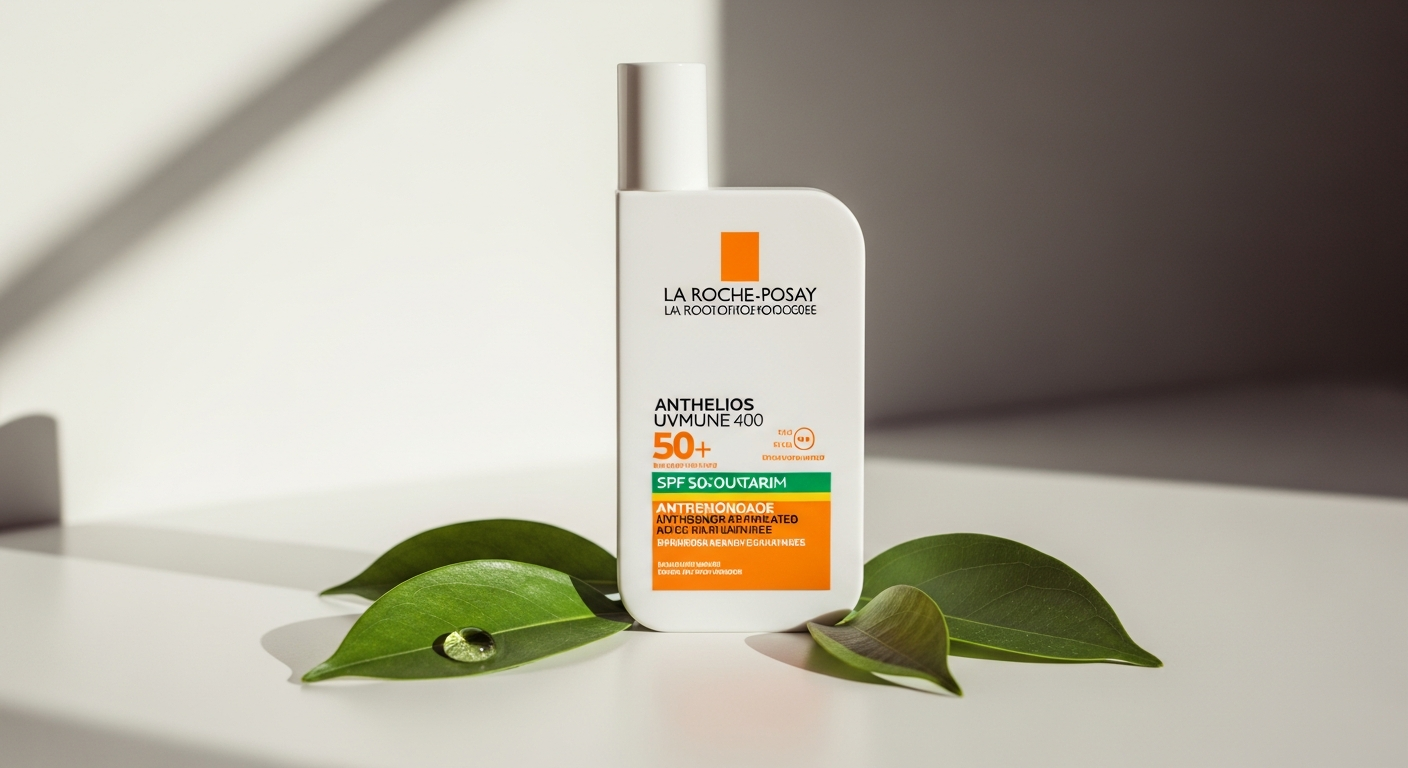 La Roche-Posay Anthelios UVMUNE 400 Fluid SPF50+ sunscreen bottle on white background