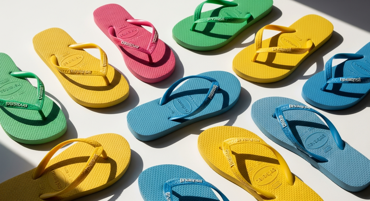 Havaianas Brasil Logo flip flops with distinctive Brazilian flag design on matte rubber strap