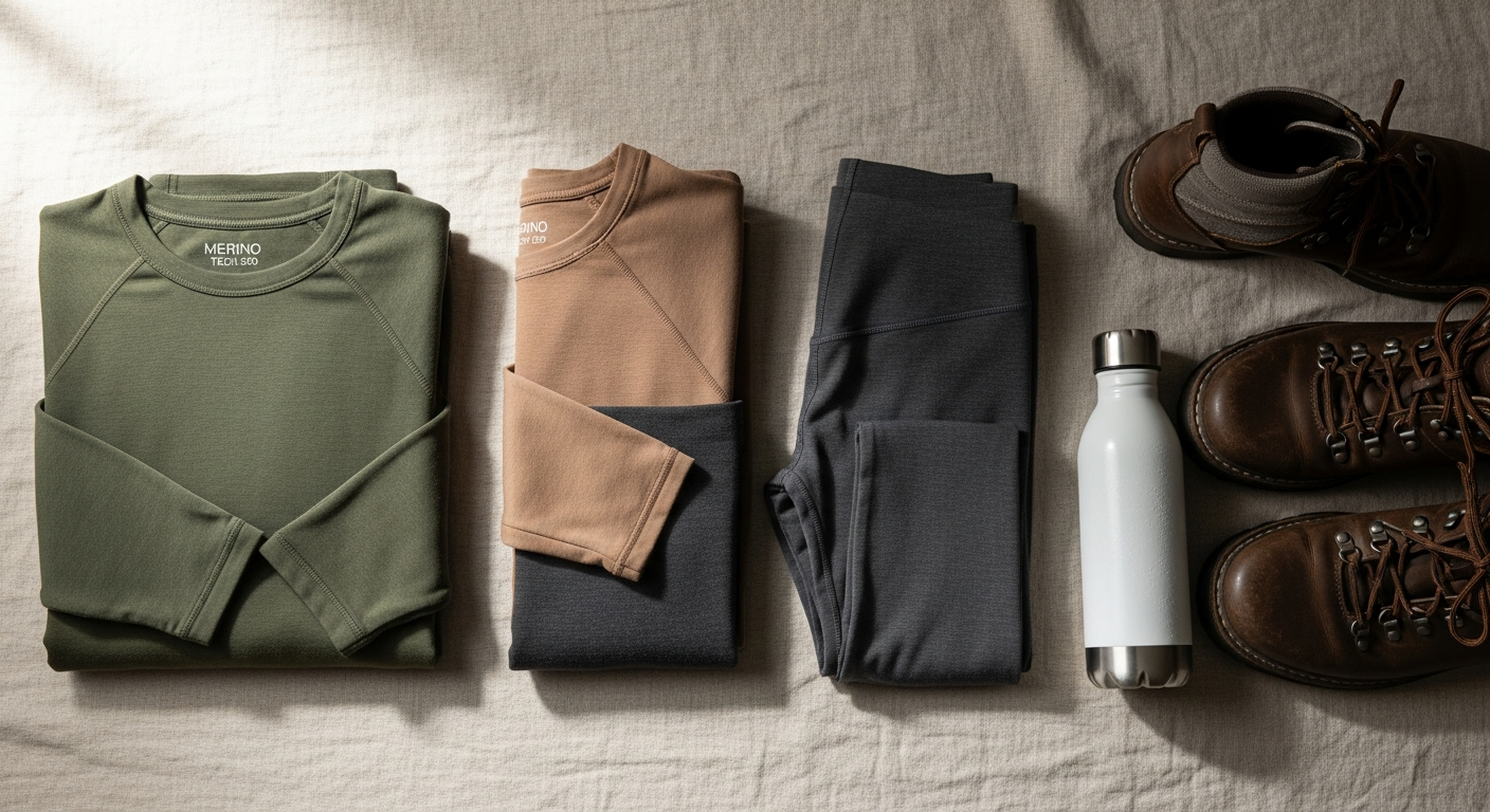 Merino Tech 250 merino wool base layer shirt displayed on outdoor adventure background