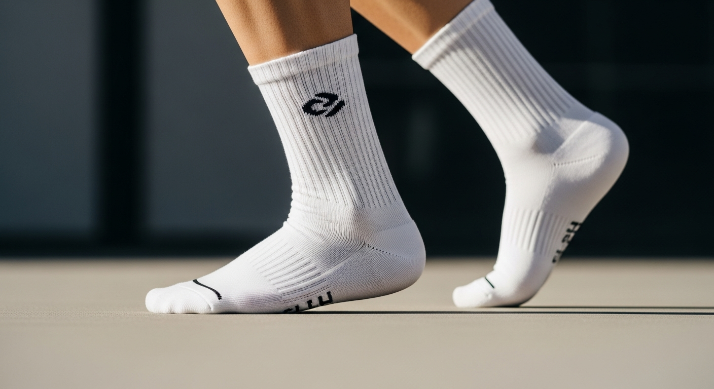 Colorful performance knitted sports socks displayed showing advanced weaving construction and arch support design