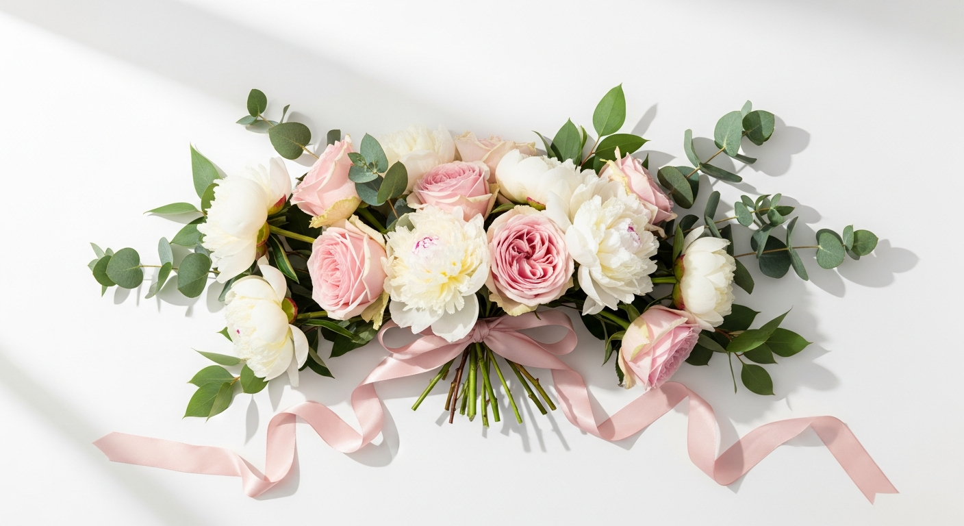 Vibrant orange, peach, and pink Bisous Bouquet floral arrangement from The Flower Factory