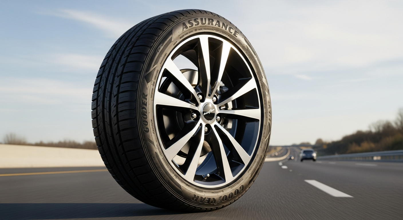 Goodyear Assurance ComfortDrive all-season tire on modern sedan wheel