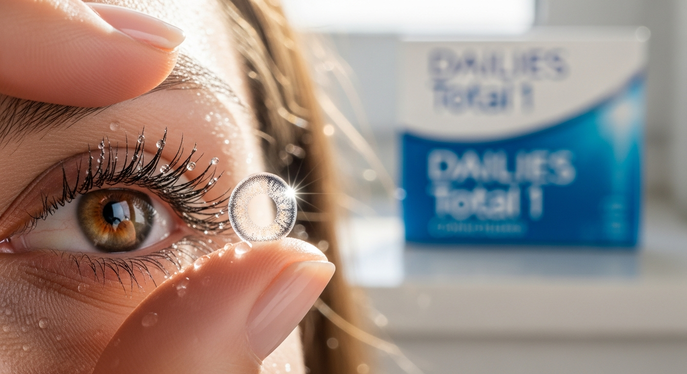 DAILIES Total 1 daily disposable contact lenses in packaging with water droplets