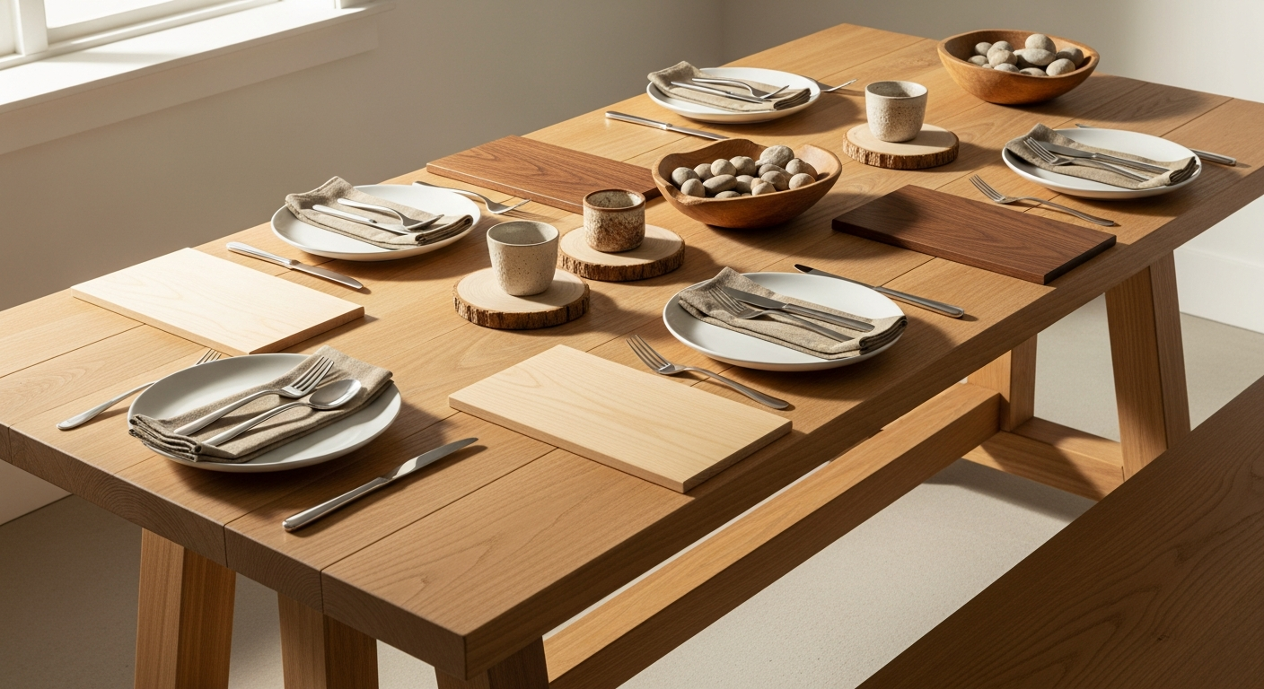 Plank+Beam 72-inch solid wood dining table with wirebrush finish options