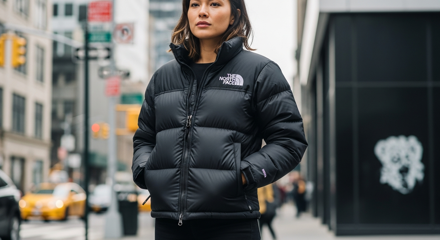 The North Face Women's 1996 Retro Nuptse Jacket in black puffer design