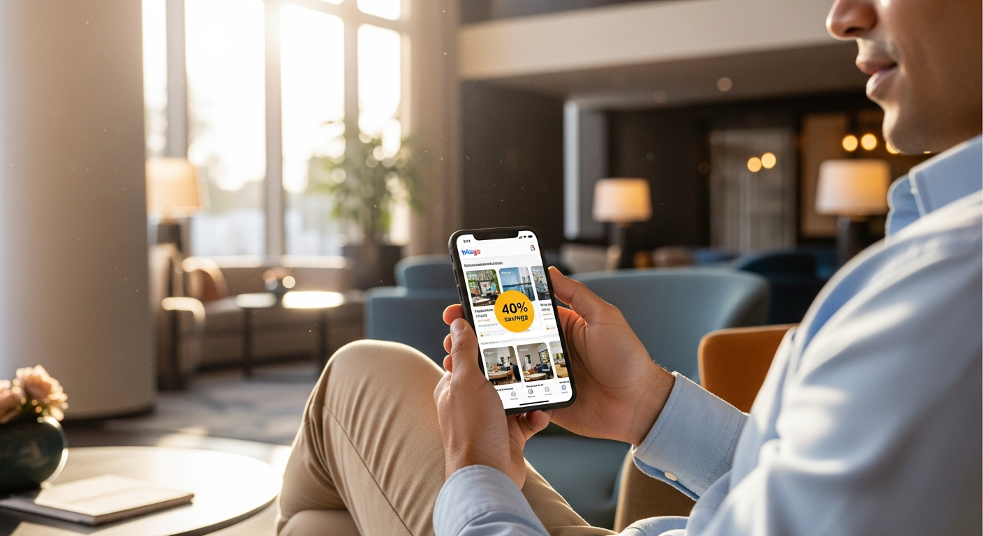 Trivago hotel price comparison interface showing multiple hotel listings with prices and ratings