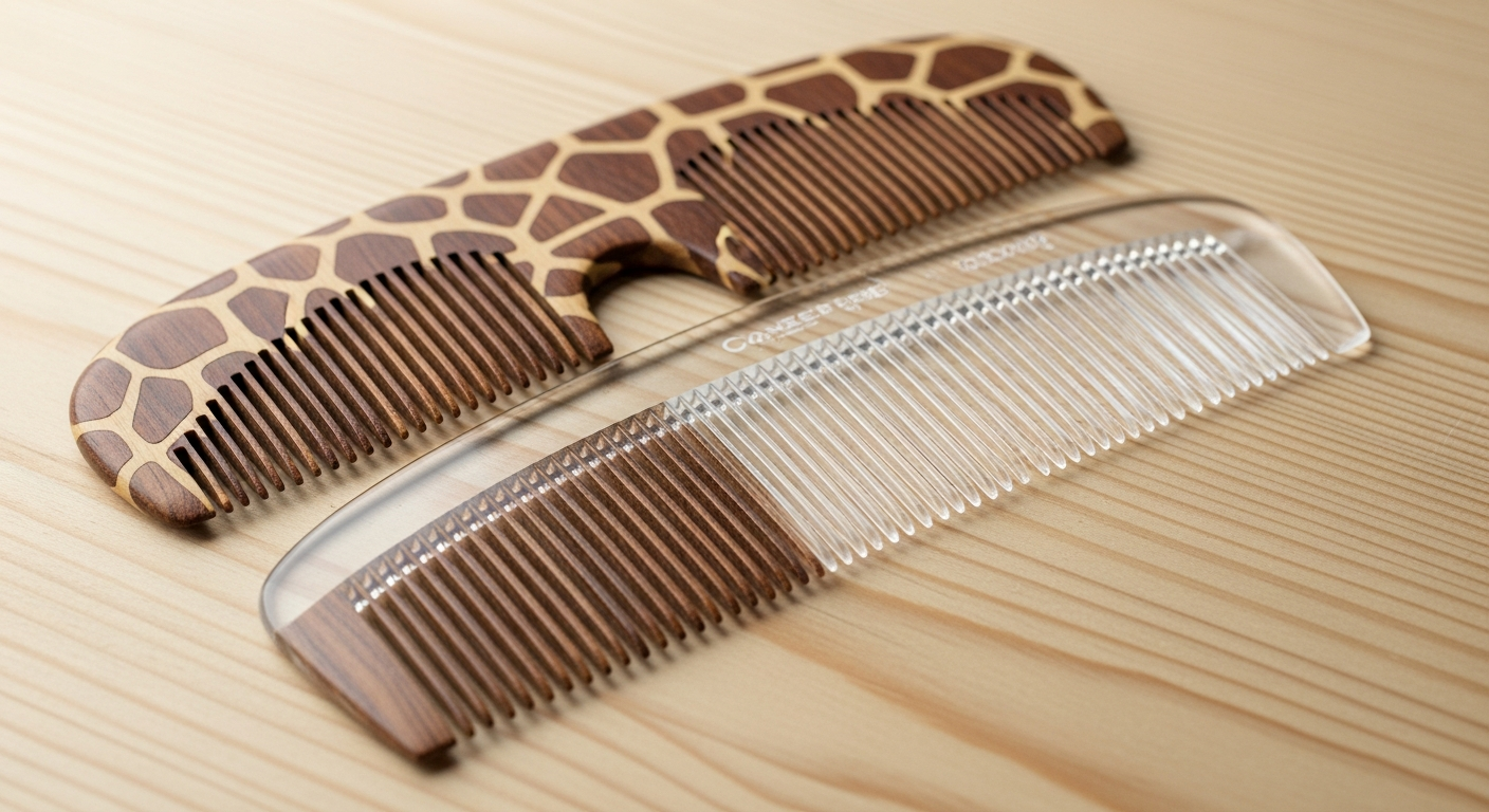 ANITA & ZAHA Giraffe Detangling Comb in cellulose acetate with hand-painted design