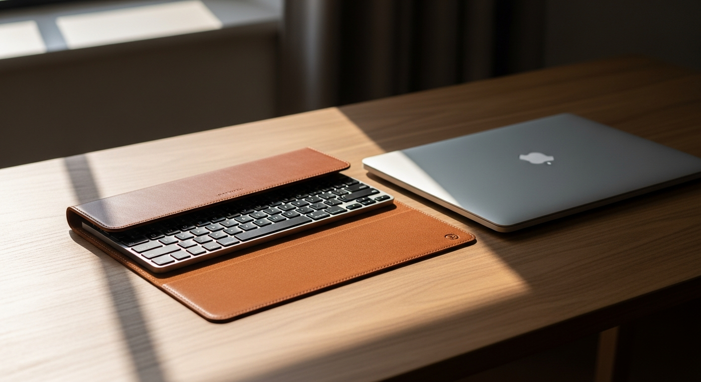 Burton Goods Magic Keyboard Leather Case for iPad Pro 13 inch with full-grain leather