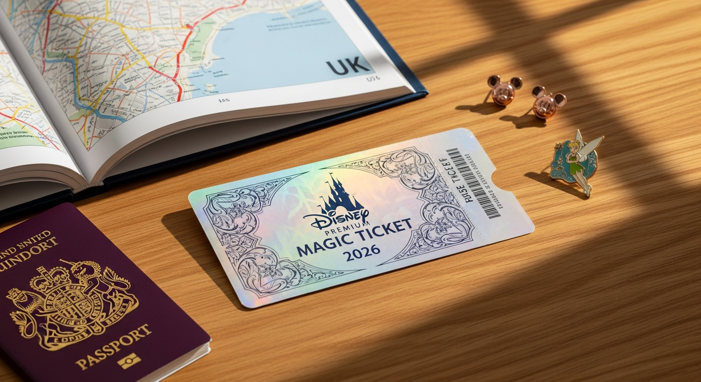 Disney's 14-Day Magic Ticket 2026 promotional graphic showing four Walt Disney World theme parks