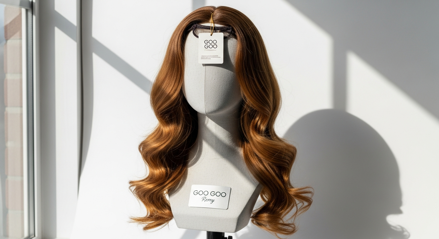 GOO GOO Classic Clip-In Remy Hair Extensions product display showing multiple shades and pieces