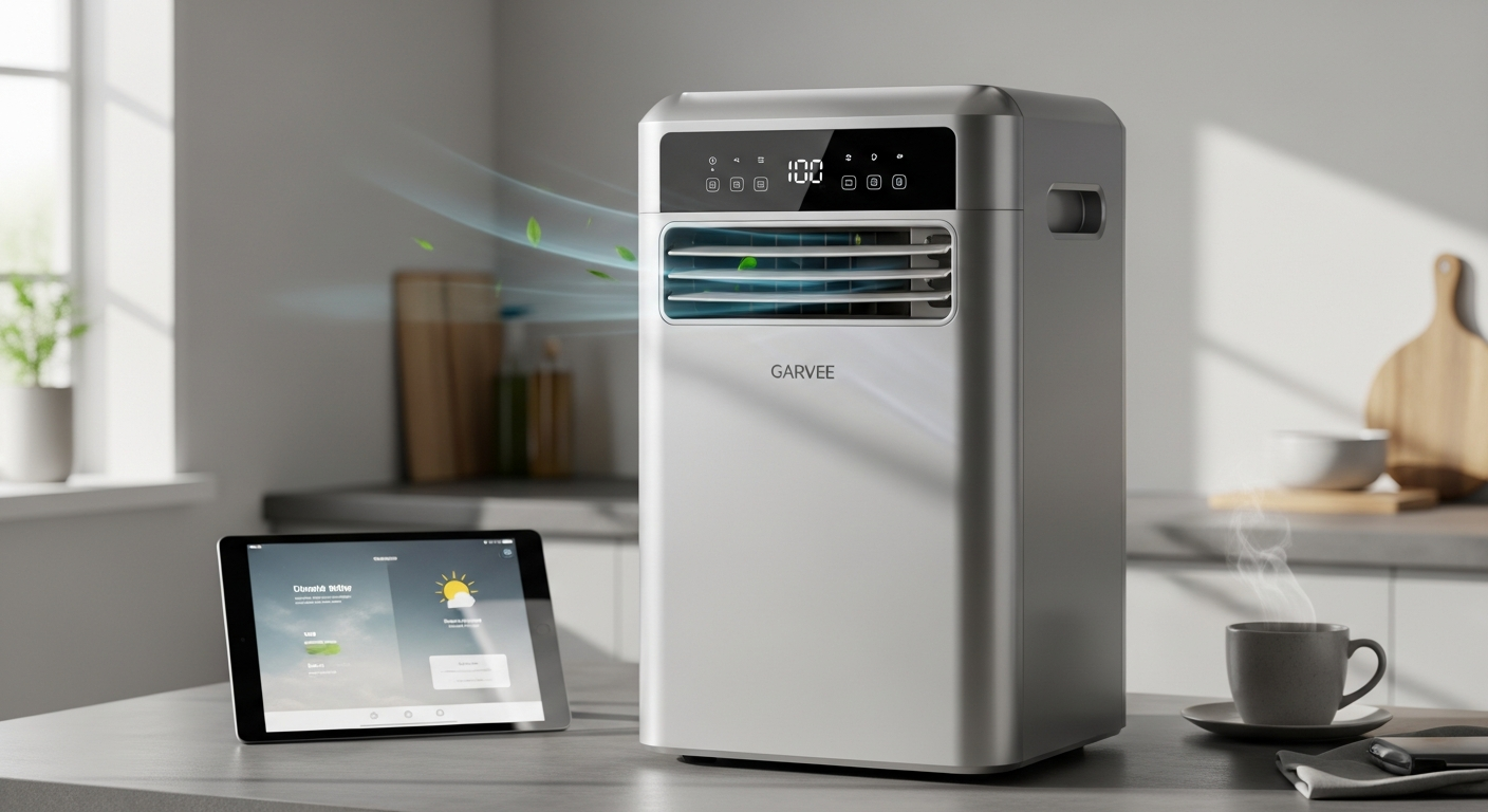 Garvee 14000 BTU portable air conditioning unit with remote control and window venting kit