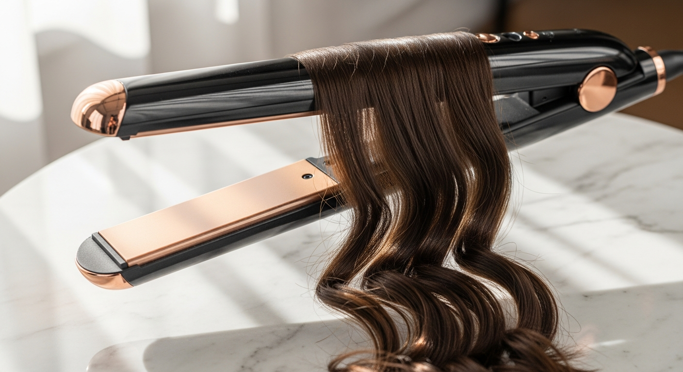 Golden Curl GL829 Professional Titanium-Tourmaline Hair Straightener styling thick frizzy hair