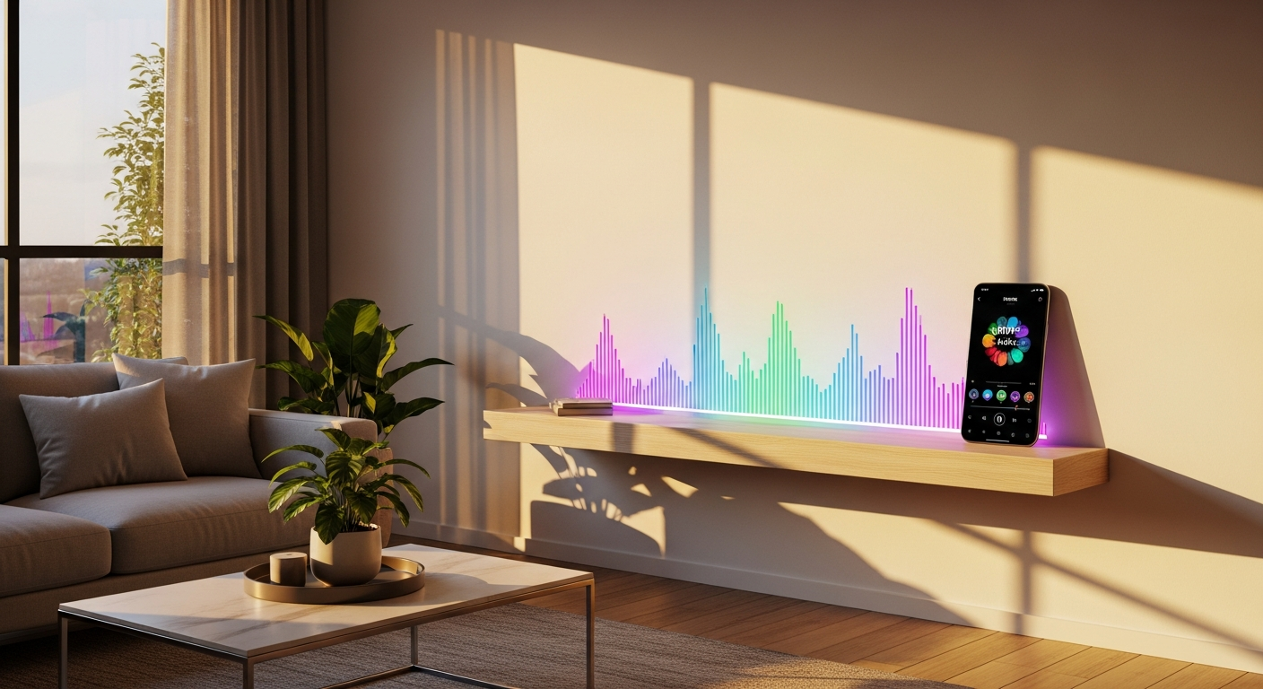 Govee RGBIC Smart LED Strip Lights syncing colors to music beat