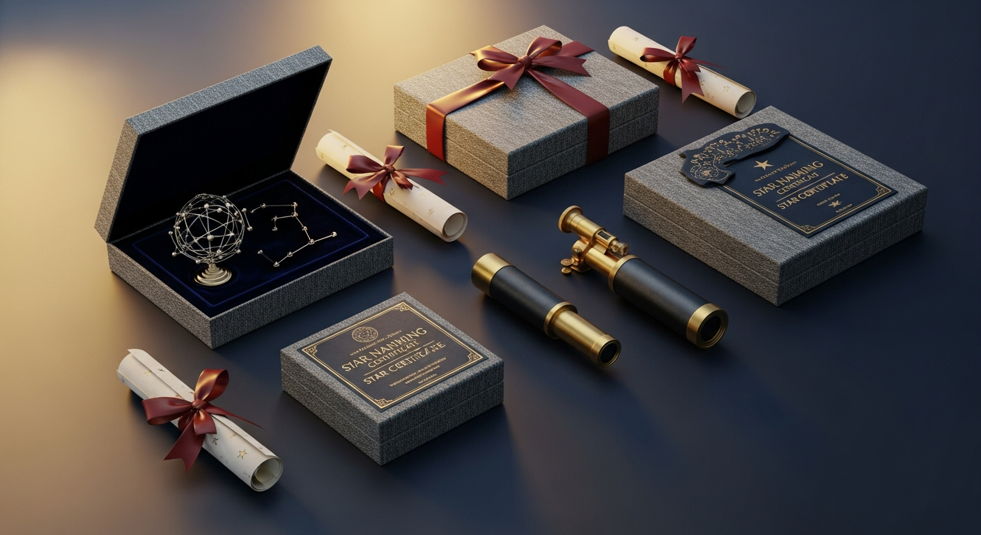 Luxury Scatola Speciale Regala Stella Premium star-naming gift box with meteorite and necklace