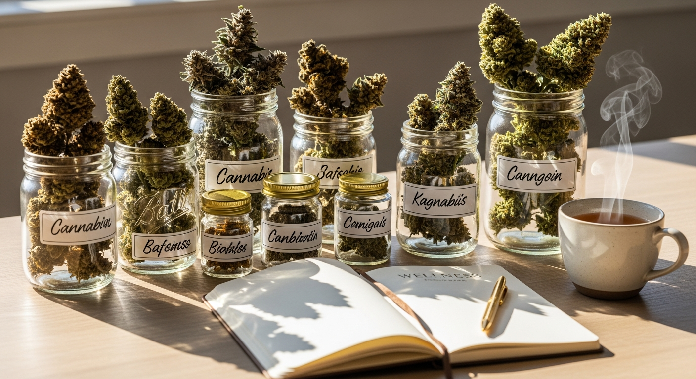 Mama Kana organic CBD hemp flower strains displayed with natural terpene profiles