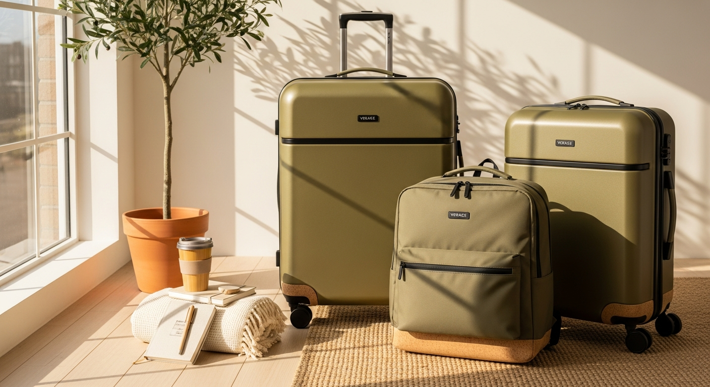 Verage Greenwich Pro Luggage Set in sleek design displayed at airport terminal