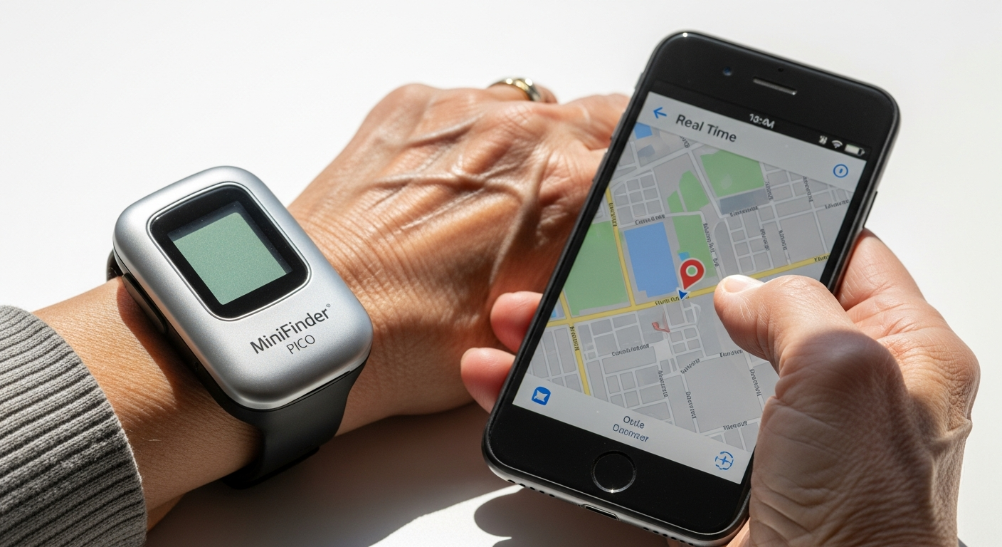 MiniFinder Pico compact GPS alarm device for senior safety and fall detection