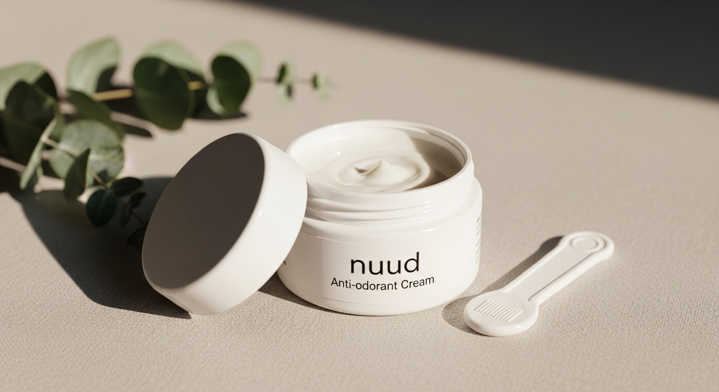 Nuud Anti-Odorant Cream tube and packaging displayed on white background