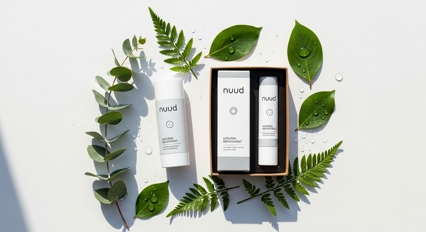 Nuud Starter Pack natural deodorant cream with micro-silver formula and Magic Cap applicator