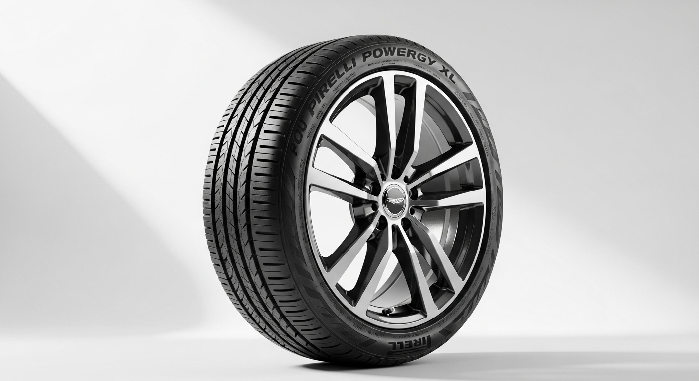 Pirelli Powergy XL summer tire on wet Belgian road in rainy conditions