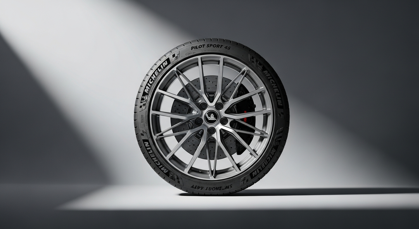 Michelin Pilot Sport 4S high-performance tire on luxury electric vehicle wheel