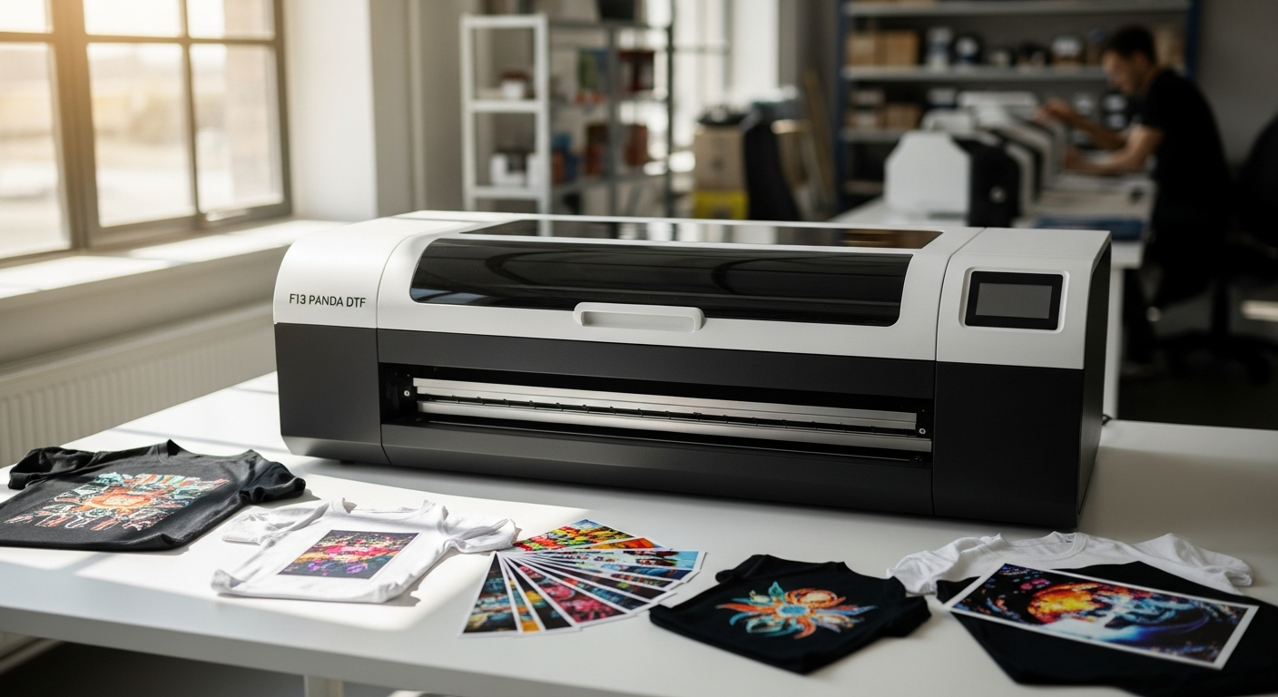 Procolored F13 Panda DTF printer with integrated curing oven for custom apparel production