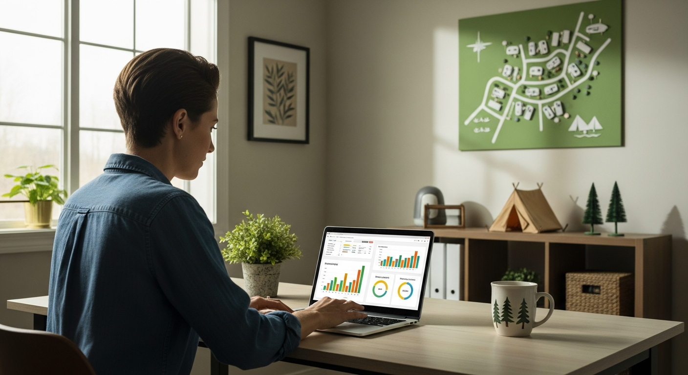 RoverPass campground management software dashboard displaying dynamic pricing and reservation analytics