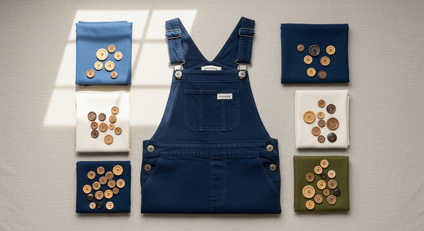 Komodo Dungarees Joy Navy Blue sustainable organic cotton workwear