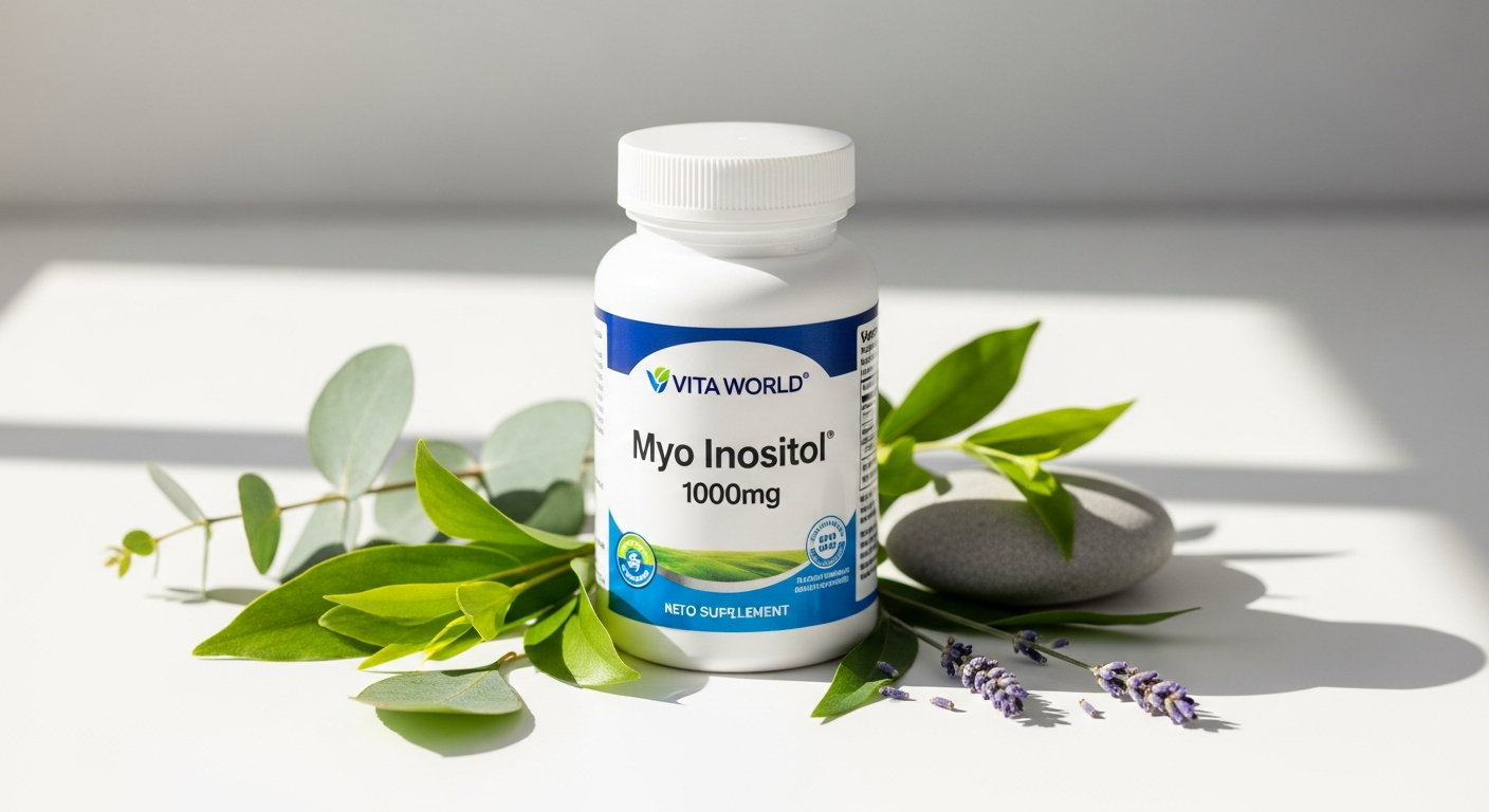 Vita World Myo Inositol 1000mg capsules in premium German-made vegan formulation