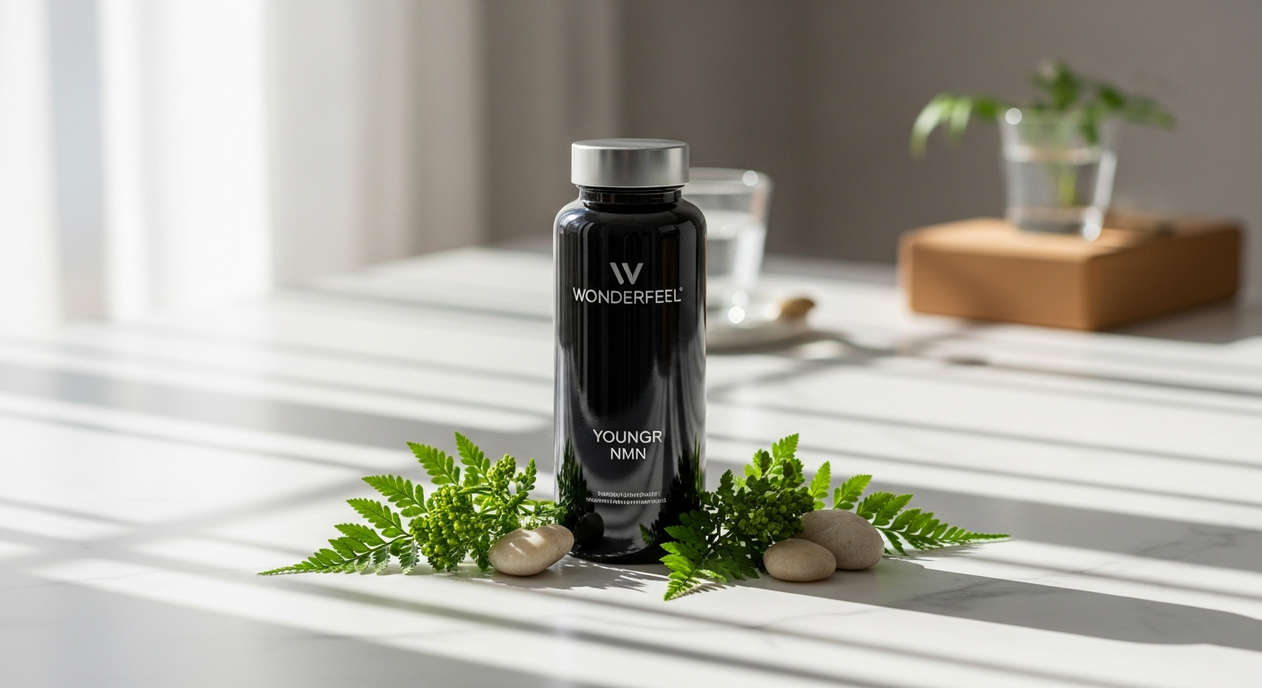 Wonderfeel Youngr NMN supplement bottle with multi-ingredient longevity formula