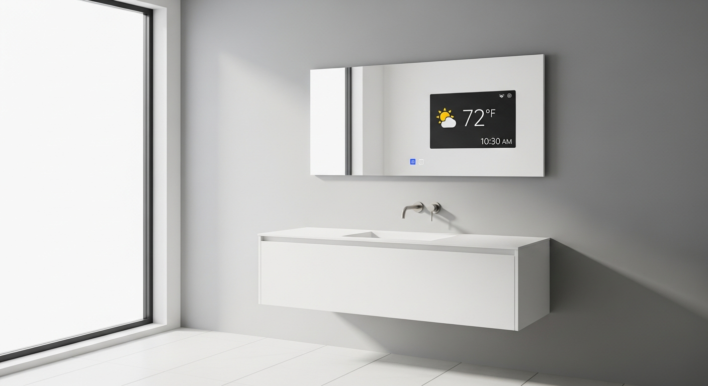 Sylvox 24 inch waterproof smart bathroom mirror TV with 1080p display