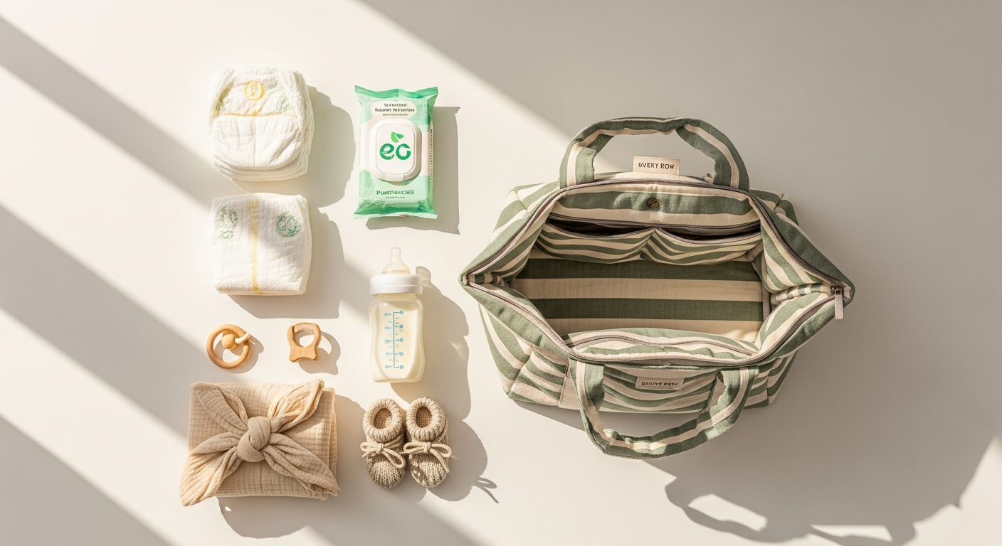 Avery Row organic cotton baby changing bag with British landscape print design