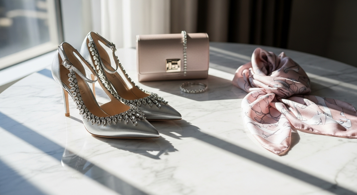 Camilla Gabrieli Vittoria Crystal Pumps with sparkling embellishments on elegant satin