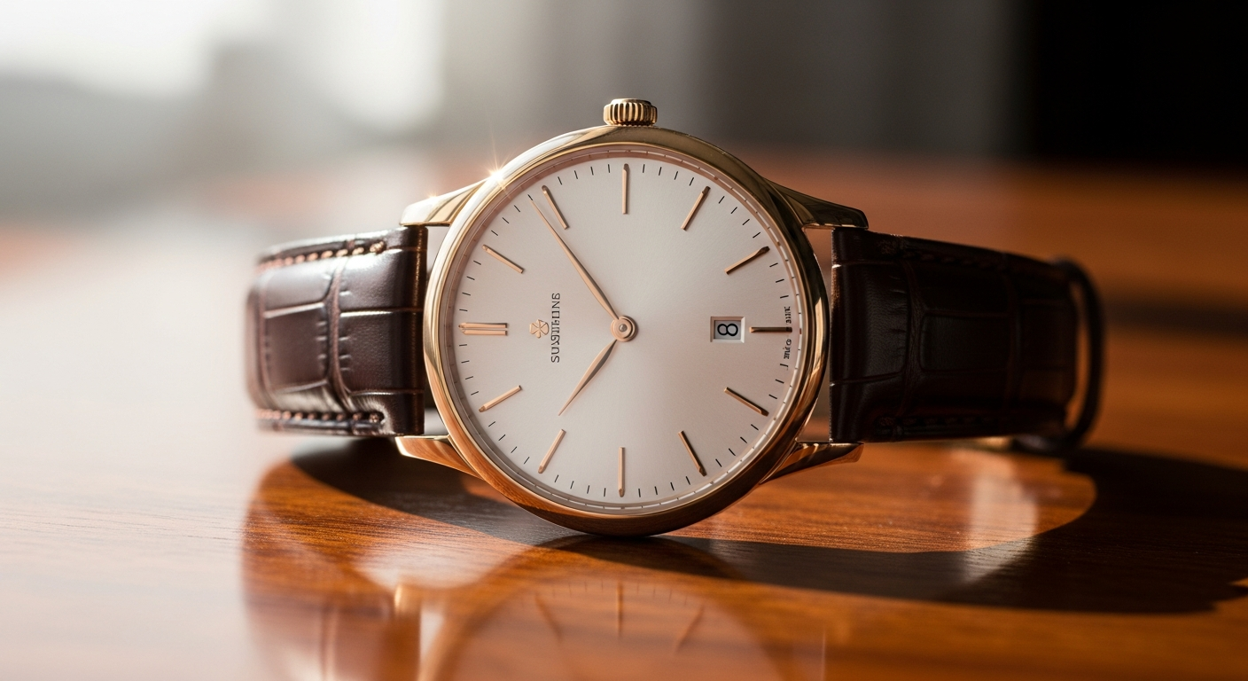 Elton Pepple Men's Classic Montclare Watch with rose gold case and black dial
